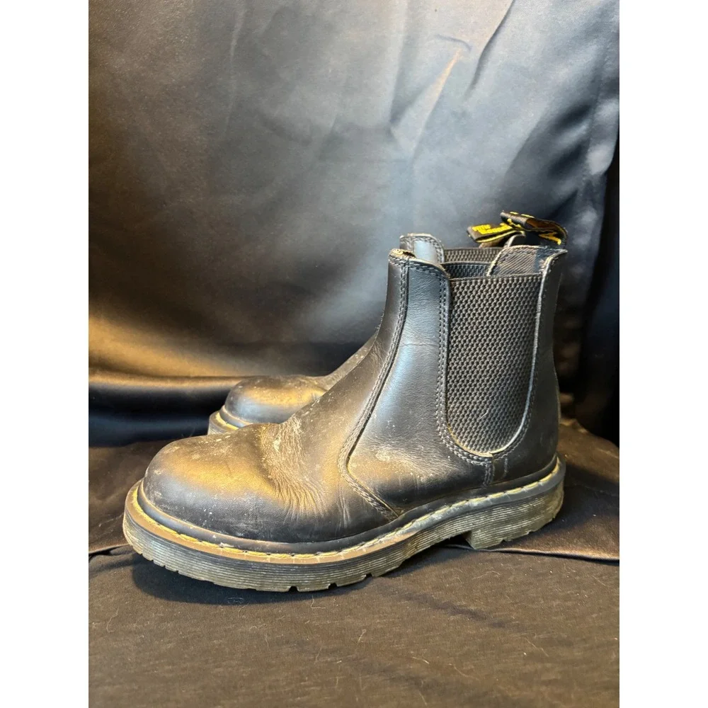 Dr. Martens 2976 SR Black Leather Slip Resistant Chelsea Service Boots ASTM EH